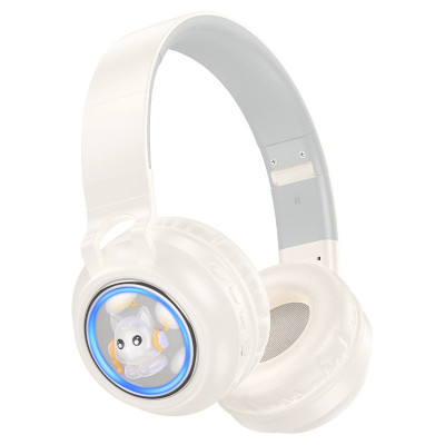 Бездротові накладні навушники HOCO W50 Cute fun BT headphones Milky white