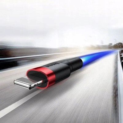 Кабель Baseus Cafule Cable USB For Lightning 1.5A 2m Red+Black