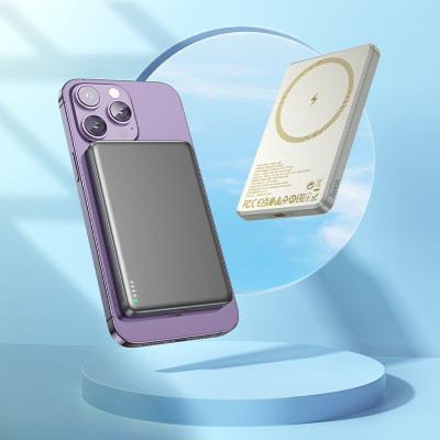 Внешний аккумулятор HOCO Q26 Joy PD20W magnetic fast charging power bank(5000mAh) metal gray