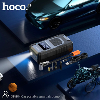 Автомобільний насос HOCO DPH04 Car portable smart air pump Black