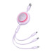 Кабель Baseus Bright Mirror 2 Series Retractable 3-in-1 Fast Charging  Data Cable USB to M+L+C 3.5A 1.1m Purple