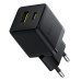 Мережевий зарядний пристрій з кабелем Baseus Palm Fast Charger C+U 30W EU Cluster Black (with Baseus Mini White Cable USB-C to USB-C 60W (20V/3A) 1m)