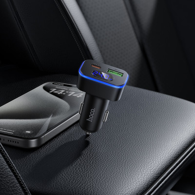 Автомобільний зарядний пристрій HOCO Z63B Barry 48W dual port PD30W+QC3.0 digital display car charger