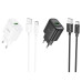 Мережевий зарядний пристрій з кабелем HOCO C140A Smart single port QC3.0 charger set(Type-C)(EU) Black Мережевий зарядний пристрій з кабелем HOCO C140A Smart single port QC3.0 charger set(Type-C)(EU) Black