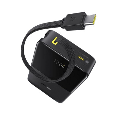 Зовнішній акумулятор Baseus EnerFill FC51 Bipow2 Pro Digital Display Power Bank with Built-in Cable 20000mAh 22.5W Cosmic Black