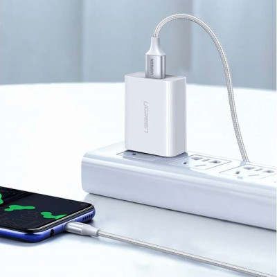 Кабель UGREEN US288 USB-A 2.0 to USB-C Cable Nickel Plating Aluminum Braid 1m (White) Кабель UGREEN US288 USB-A 2.0 to USB-C Cable Nickel Plating Aluminum Braid 1m (White)