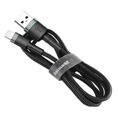 Кабель Baseus Cafule Cable USB For Lightning 2.4A 1m Gray+Black Кабель Baseus Cafule Cable USB For Lightning 2.4A 1m Gray+Black
