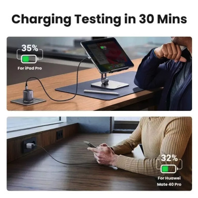 Мережевий зарядний пристрій UGREEN CD319 USB-C GaN Fast Charger 30W EU (Space Gray)(UGR-90666) Мережевий зарядний пристрій UGREEN CD319 USB-C GaN Fast Charger 30W EU (Space Gray)(UGR-90666)
