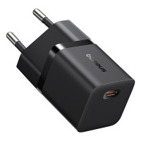 Мережевий зарядний пристрій Baseus GaN5 Fast Charger (mini) 1C 25W EU Cluster Black Мережевий зарядний пристрій Baseus GaN5 Fast Charger (mini) 1C 25W EU Cluster Black