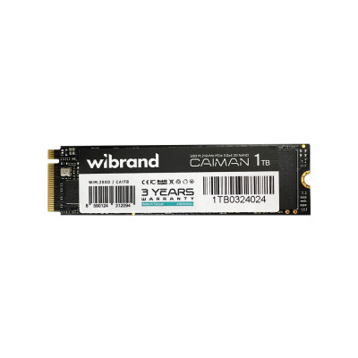 Накопичувач SSD M.2 Wibrand Caiman 1TB NVMe 2280 PCIe 3.0 3D NAND Накопичувач SSD M.2 Wibrand Caiman 1TB NVMe 2280 PCIe 3.0 3D NAND