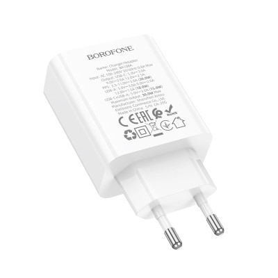Мережевий зарядний пристрій BOROFONE BA108A Stellar PD30W+QC3.0 charger (EU) White Мережевий зарядний пристрій BOROFONE BA108A Stellar PD30W+QC3.0 charger (EU) White