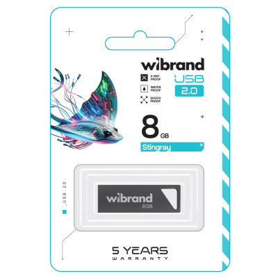 Флеш-накопичувач Wibrand USB 2.0 Stingray 8Gb Grey