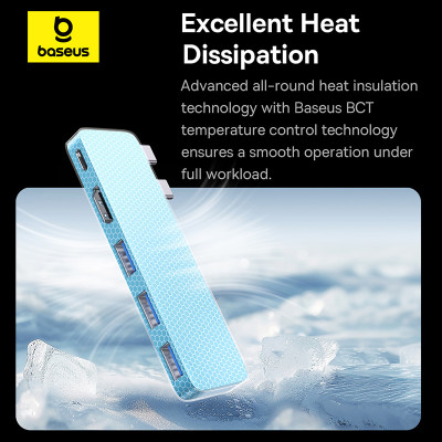 USB-хаб Baseus UltraJoy Series 5-Port HUB Space Grey (USB-C*2 to USB-C 40Gbps*1+HDMI 4K@30Hz*1+USB3.0*3）