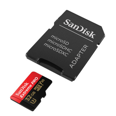 Карта пам'яті microSDHC (UHS-1 U3) SanDisk Extreme Pro A1 32Gb class 10 V30 (R100MB/s,W90MB/s) (adapter)