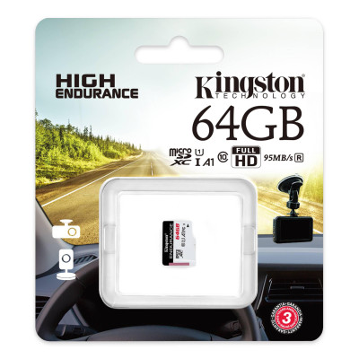 Карта пам'яті microSDXC (UHS-1 U1) Kingston Endurance 64Gb class 10 А1 (R95MB/s, W30MB/s) Карта пам'яті microSDXC (UHS-1 U1) Kingston Endurance 64Gb class 10 А1 (R95MB/s, W30MB/s)