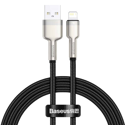 Кабель Baseus Cafule Series Metal Data Cable USB to IP 2.4A 2m Black Кабель Baseus Cafule Series Metal Data Cable USB to IP 2.4A 2m Black