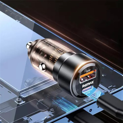 Автомобільний зарядний пристрій REMAX Walking Series 75W PD+QC 1C+1A Fast Car Charger RCC360 Black Автомобільний зарядний пристрій REMAX Walking Series 75W PD+QC 1C+1A Fast Car Charger RCC360 Black