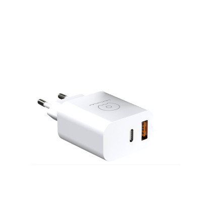 Мережевий зарядний пристрій WUW-C172 20W PD USB-C + USB QC3.0 18W white Мережевий зарядний пристрій WUW-C172 20W PD USB-C + USB QC3.0 18W white