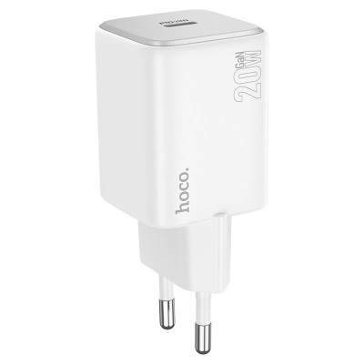 Мережевий зарядний пристрій HOCO N40 Mighty single port PD20W charger set(C to iP) White Мережевий зарядний пристрій HOCO N40 Mighty single port PD20W charger set(C to iP) White