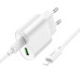 Мережевий зарядний пристрій HOCO C109A(PD20W+QC3.0) Fighter PD20W+QC3.0 charger set(C to iP) White Мережевий зарядний пристрій HOCO C109A(PD20W+QC3.0) Fighter PD20W+QC3.0 charger set(C to iP) White