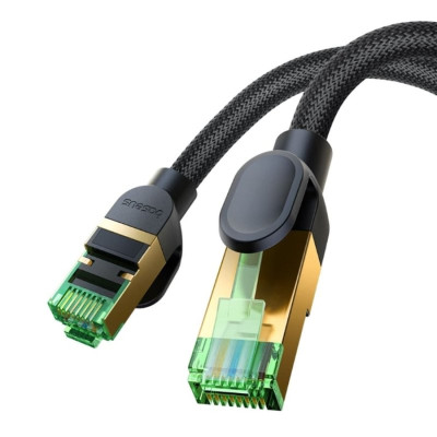 Baseus High Speed CAT8 40Gigabit Ethernet Cable (Braided Cable)10m Cluster Black Baseus High Speed CAT8 40Gigabit Ethernet Cable (Braided Cable)10m Cluster Black