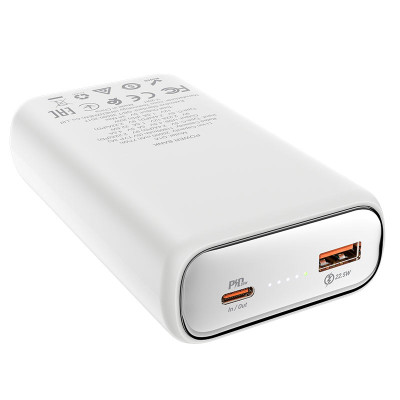 Зовнішній акумулятор HOCO Q1A Kraft fully compatible power bank(20000mAh) White