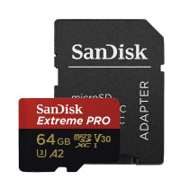 Карта пам'яті microSDXC (UHS-1 U3) SanDisk Extreme Pro A2 64Gb class 10 V30 (R200MB/s,W90MB/s) (adapter) Карта пам'яті microSDXC (UHS-1 U3) SanDisk Extreme Pro A2 64Gb class 10 V30 (R200MB/s,W90MB/s) (adapter)