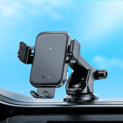 Автотримач для телефона з БЗП HOCO HW11 Jenny three-axis linkage wireless fast charging car holder(center console) Black Автотримач для телефона з БЗП HOCO HW11 Jenny three-axis linkage wireless fast charging car holder(center console) Black