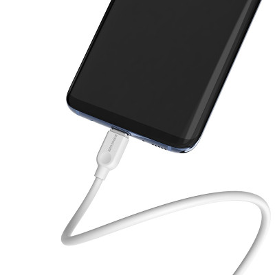 Кабель BOROFONE BX14 USB to Type-C 2.4A, 1m, PVC, TPE connectors, White Кабель BOROFONE BX14 USB to Type-C 2.4A, 1m, PVC, TPE connectors, White