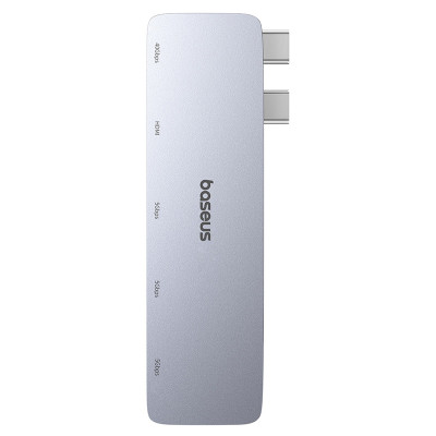 USB-хаб Baseus UltraJoy Series 5-Port HUB Space Grey (USB-C*2 to USB-C 40Gbps*1+HDMI 4K@30Hz*1+USB3.0*3）