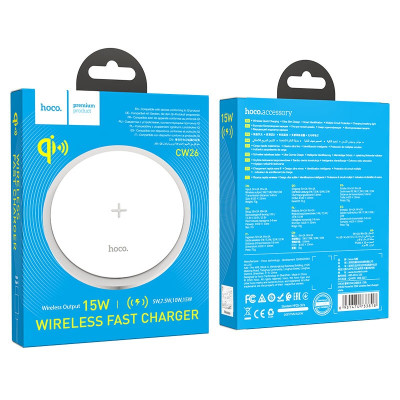 Бездротовий зарядний пристрій HOCO CW26 Powerful 15W wireless fast charger White