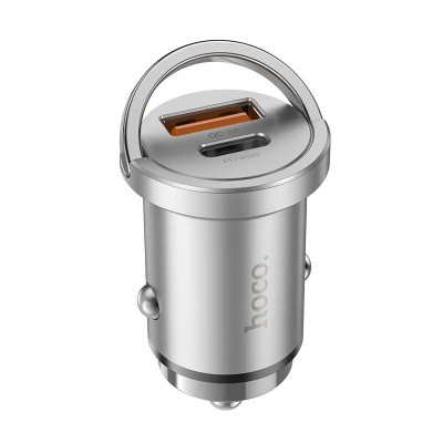 Автомобільний зарядний пристрій HOCO NZ10 Handy PD45W+QC3.0 car charger Silver Автомобільний зарядний пристрій HOCO NZ10 Handy PD45W+QC3.0 car charger Silver