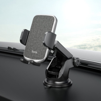 Автотримач для телефона HOCO CA95 Polaris push-type telescopic suction cup car holder Black