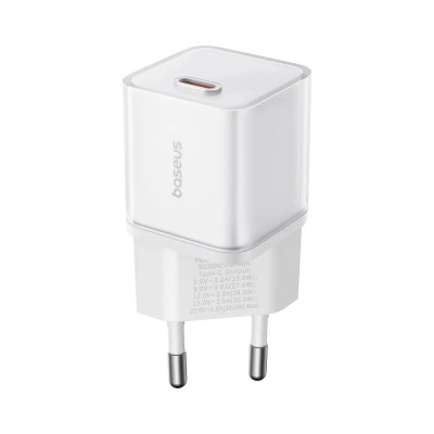 Мережевий зарядний пристрій Baseus  GaN5S Fast Charger 1C 30W EU Moon White
