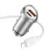Автомобільний зарядний пристрій HOCO NZ10 Handy PD45W+QC3.0 car charger set(C to iP) Silver Автомобільний зарядний пристрій HOCO NZ10 Handy PD45W+QC3.0 car charger set(C to iP) Silver