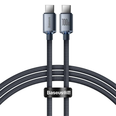 Кабель Baseus Crystal Shine Series Fast Charging Data Cable Type-C to Type-C 100W 1.2m Black Кабель Baseus Crystal Shine Series Fast Charging Data Cable Type-C to Type-C 100W 1.2m Black