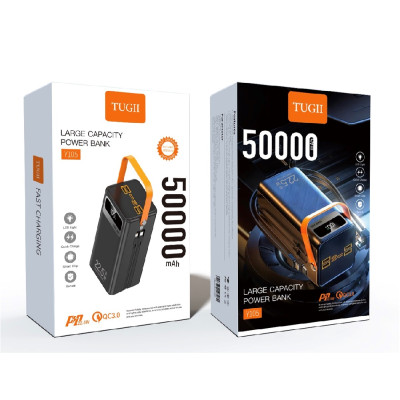 Зовнішній акумулятор WUW TUGII-Y105 (PD22.5W quick charge) 50000mAh Black Зовнішній акумулятор WUW TUGII-Y105 (PD22.5W quick charge) 50000mAh Black