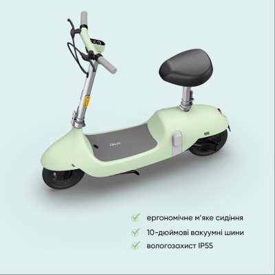 Електросамокат з сидінням OKAI Ceetle PRO EA10C Mint Green 10', 350(900)W, 25Km/h, 10.4Ah, 55Km, 20%,NFC, App, 29kg Електросамокат з сидінням OKAI Ceetle PRO EA10C Mint Green 10', 350(900)W, 25Km/h, 10.4Ah, 55Km, 20%,NFC, App, 29kg