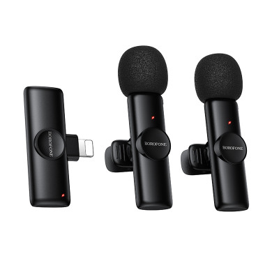 Бездротова мікрофонна система BOROFONE BFK16A Winner dual-mic (Lightning) Black