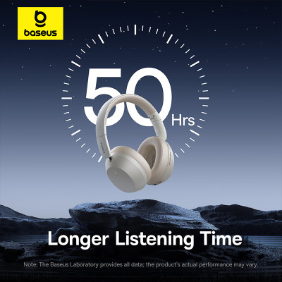 Бездротові накладні навушники Baseus Bass 35 Max Wireless Headphones Stellar White