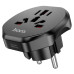 Мережевий адаптер HOCO AC6 Unimpeded universal conversion plug Black Мережевий адаптер HOCO AC6 Unimpeded universal conversion plug Black