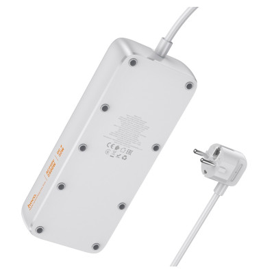 Мережевий подовжувач HOCO AC22 Sunlight 4-bit(PD30W/1C3A) desktop socket(EU/GER) (1.5m) Black