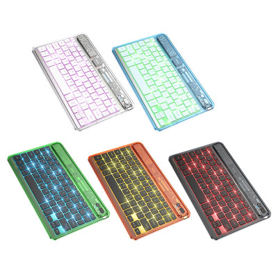 Клавіатура HOCO S55 Transparent Discovery edition wireless BT keyboard Citrus Color Клавіатура HOCO S55 Transparent Discovery edition wireless BT keyboard Citrus Color