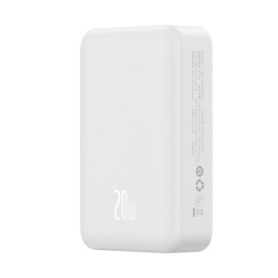 Зовнішній акумулятор Baseus Magnetic Mini Wireless Fast Charge Power Bank 20000mAh 20W White Зовнішній акумулятор Baseus Magnetic Mini Wireless Fast Charge Power Bank 20000mAh 20W White