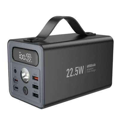 Зовнішній акумулятор HOCO J138 Distant 22.5W+PD20W+DC12V multi-function power bank (60000mAh) Black Зовнішній акумулятор HOCO J138 Distant 22.5W+PD20W+DC12V multi-function power bank (60000mAh) Black