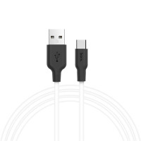 Кабель HOCO X21 USB to Type-C 2A, 1m, silicone, TPE connectors, Black+White Кабель HOCO X21 USB to Type-C 2A, 1m, silicone, TPE connectors, Black+White