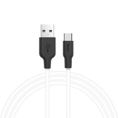 Кабель HOCO X21 USB to Type-C 2A, 1m, silicone, TPE connectors, Black+White Кабель HOCO X21 USB to Type-C 2A, 1m, silicone, TPE connectors, Black+White