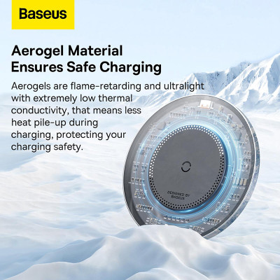 Бездротовий зарядний пристрій Baseus Simple 2 Wireless Charger 15W Cluster Black（Include: Cable Type-C To Type-C 24W 12V/2A 1m Cluster Black)