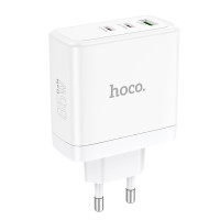 Мережевий зарядний пристрій HOCO N30 Glory PD65W three-port(2C1A) fast charger White