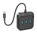 USB-Hub HOCO HB35 Easy link 4-in-1 Gigabit Ethernet Adapter(Type-C to USB3.0*3+RJ45)(L=0.2M) Black